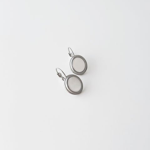 Chers Grey Steel Earring | Çelik Küpe