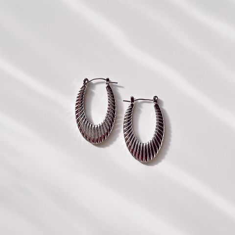 Dual Grey Steel Earring | Çelik Küpe