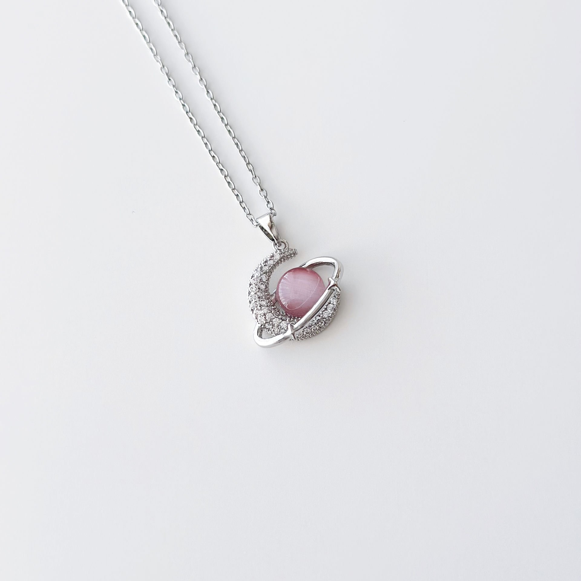 Pink Galaxy Steel Necklace | Çelik Kolye