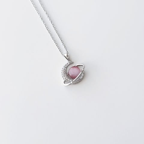 Pink Galaxy Steel Necklace | Çelik Kolye