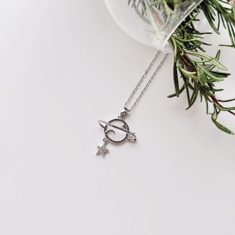 Saturn Grey Steel Necklace | Çelik Kolye