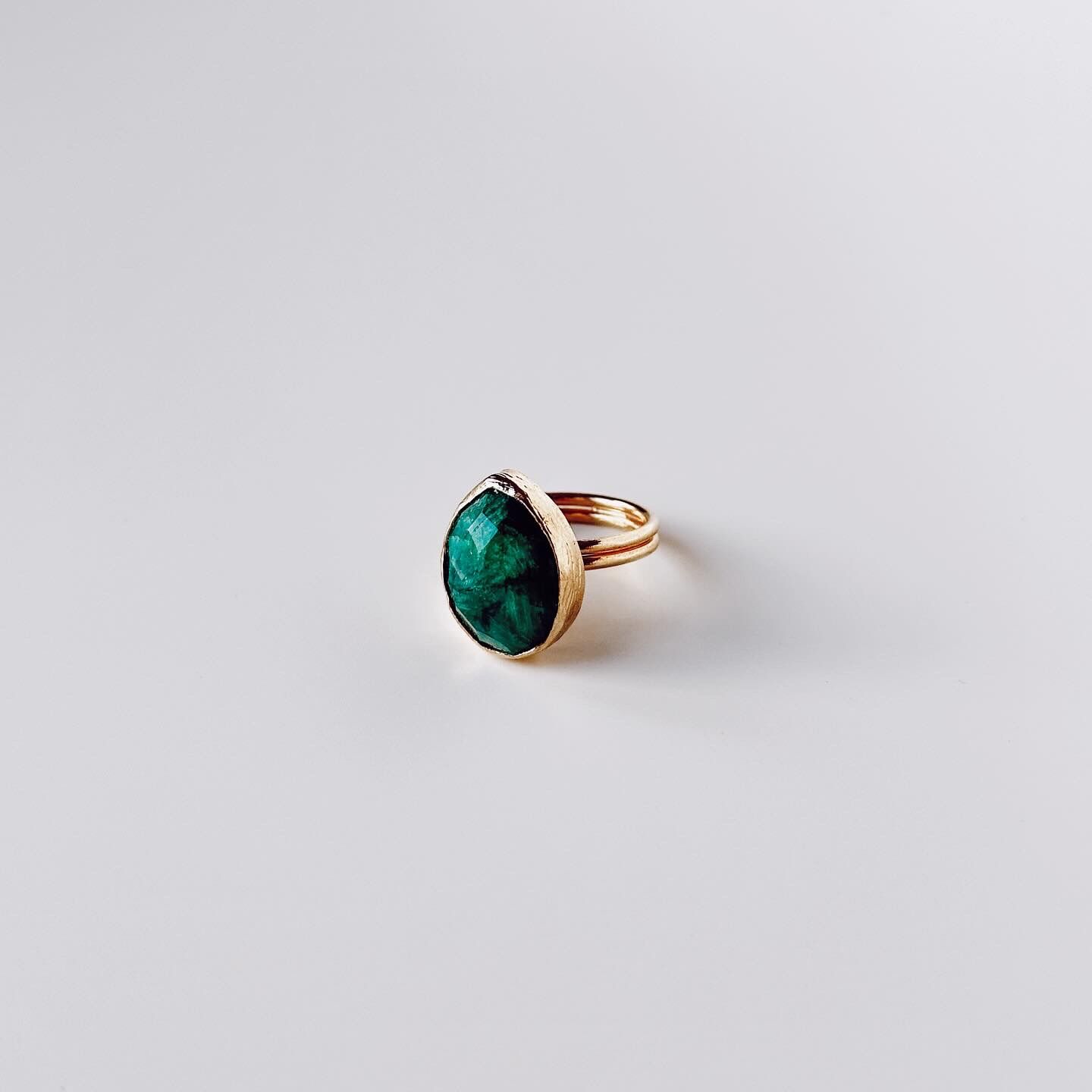 Emerald Steel Ring / Çelik Yüzük