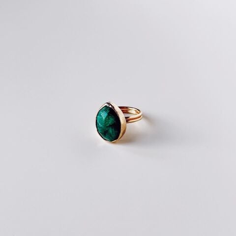 Emerald Steel Ring / Çelik Yüzük