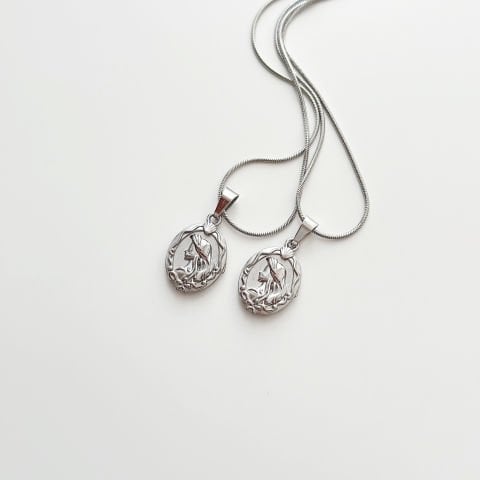 Mermaid Grey Steel Necklace | Çelik Kolye