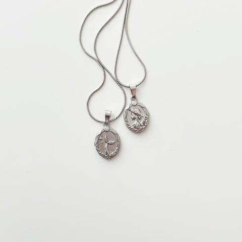 Mermaid Grey Steel Necklace | Çelik Kolye