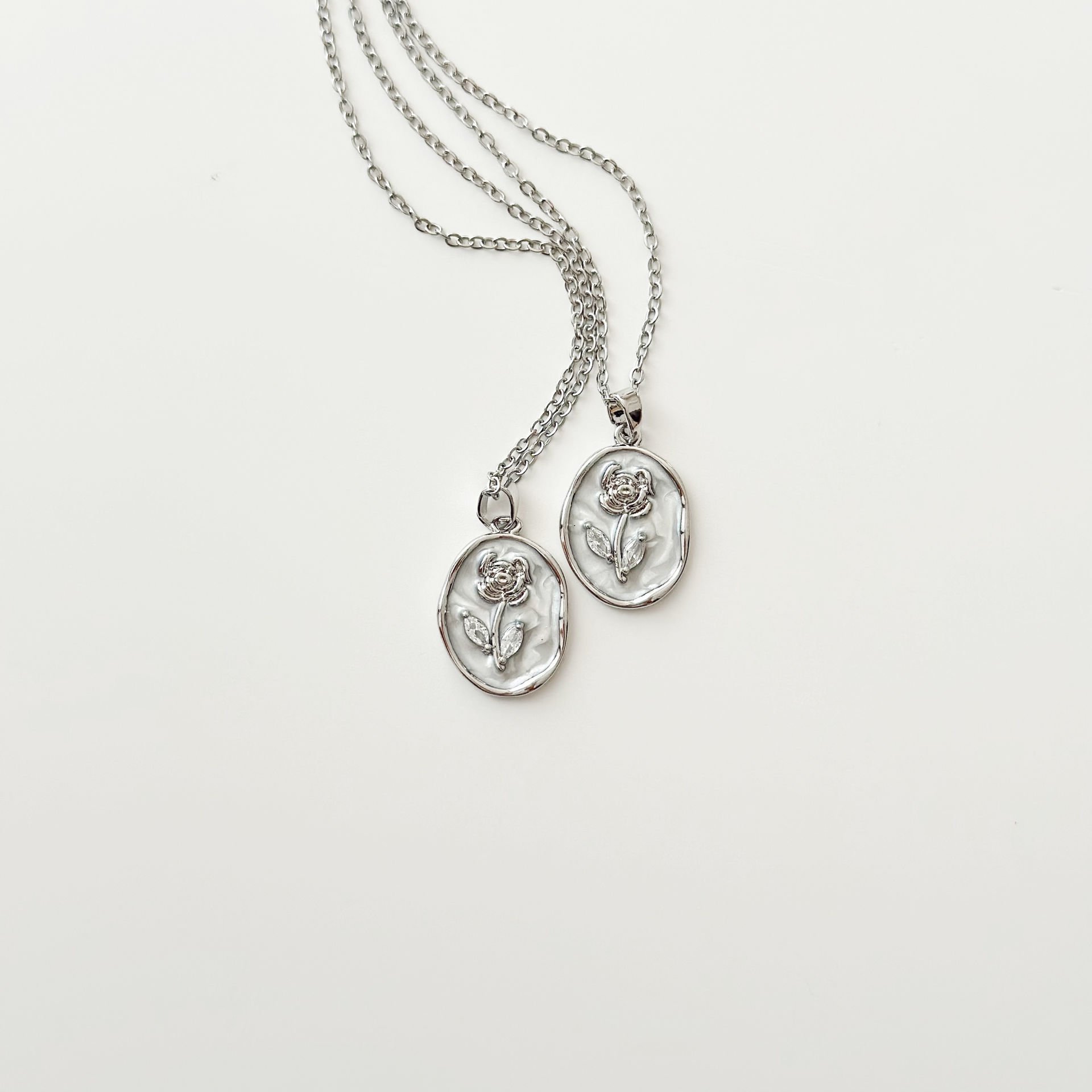 Wi ! Rosy Grey Steel Necklace | Çelik Kolye