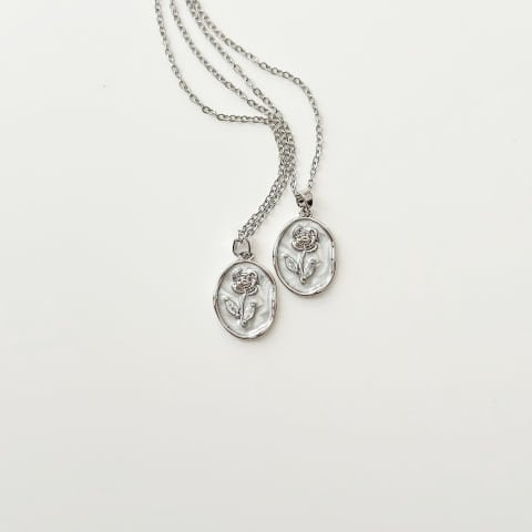 Wi ! Rosy Grey Steel Necklace | Çelik Kolye