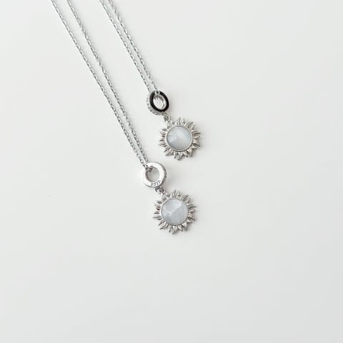 Wild Sun Grey Steel Necklace | Çelik Kolye