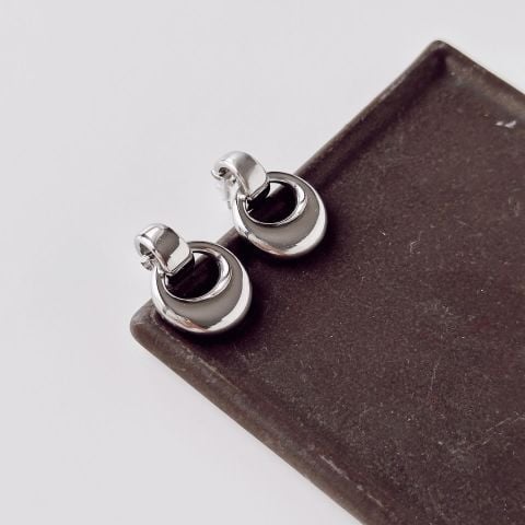 Roux Grey Steel Earring | Çelik Küpe