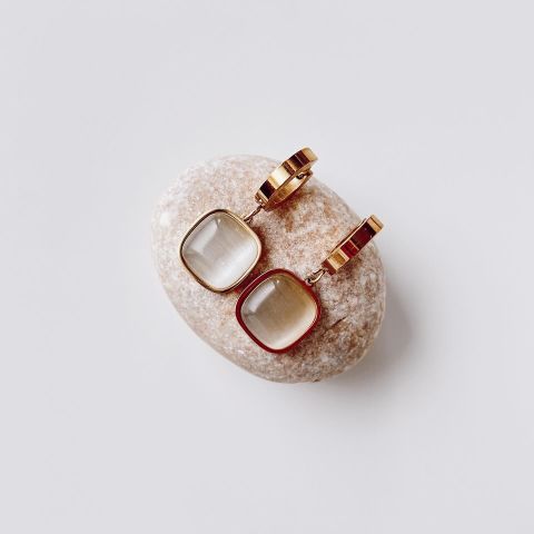 Caramel Steel Earring | Çelik Küpe