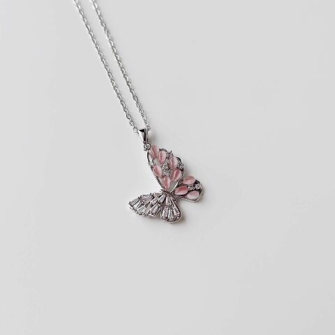 Cherry Grey Steel Necklace | Çelik Kolye