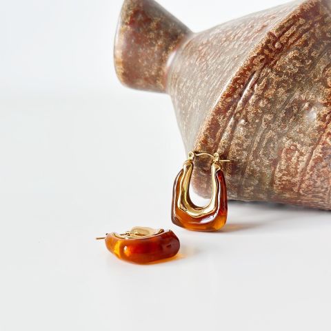 Marie Steel Earring | Çelik Küpe
