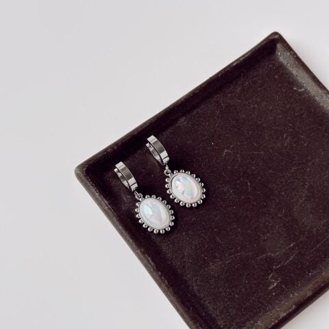 Sforza Grey Steel Earring | Çelik Küpe