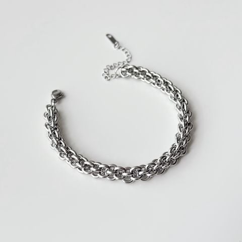 Mini Twisted Grey Steel Bracelet | Bileklik