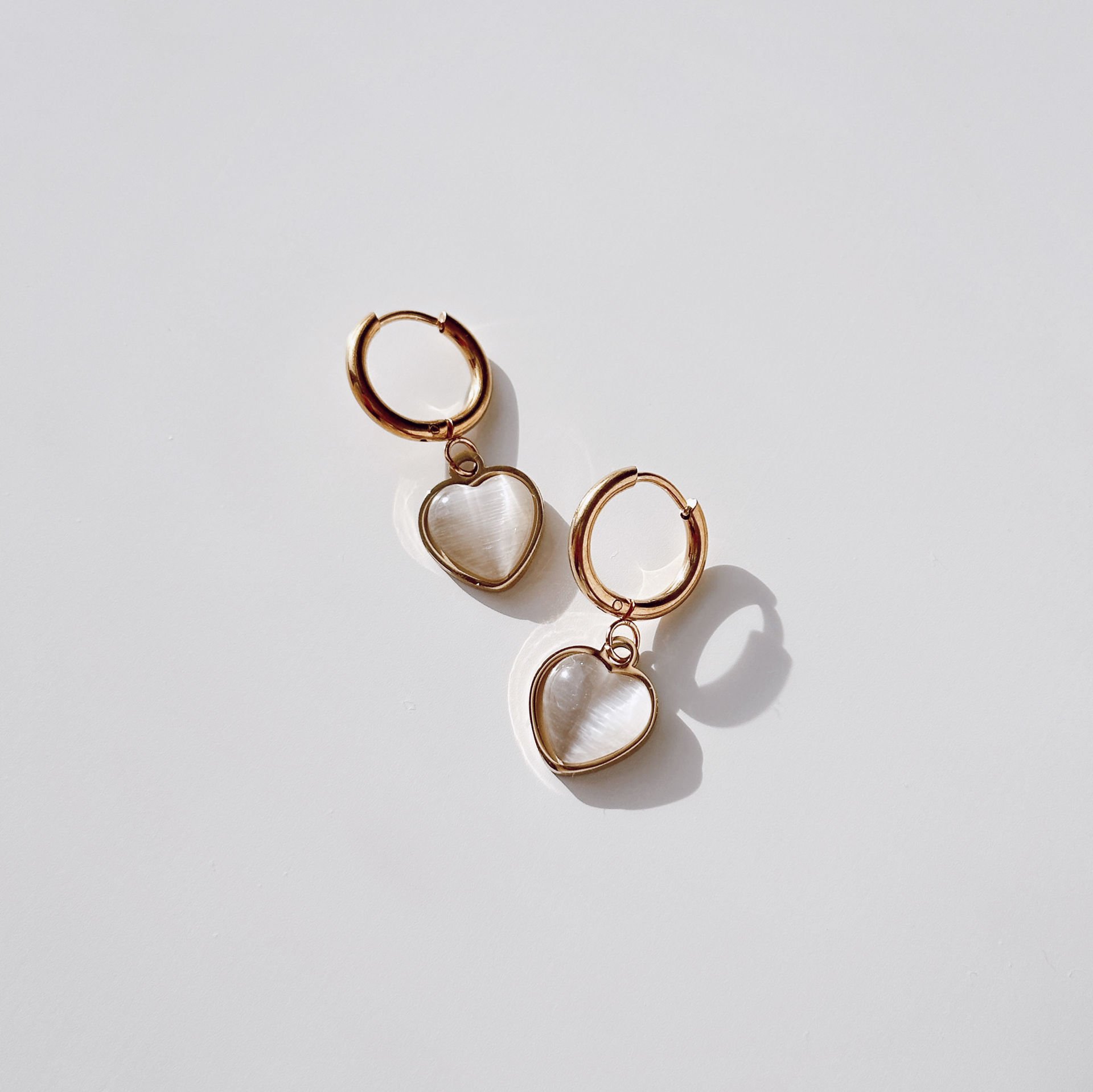 Caramel Heart Steel Earring | Çelik Küpe