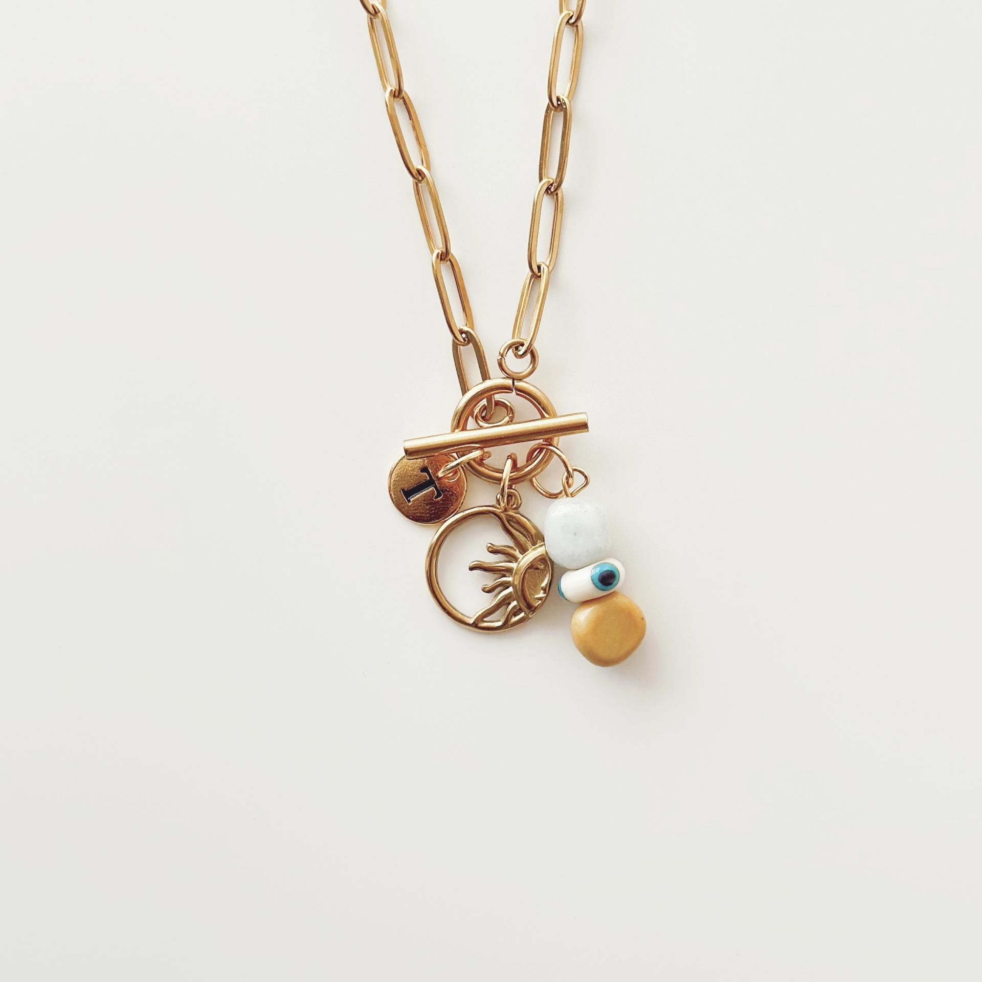 Mookaite Steel Necklace | Çelik Kolye