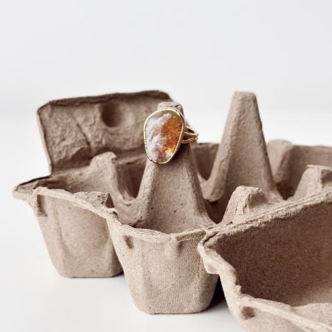 Citrine Steel Ring / Çelik Yüzük