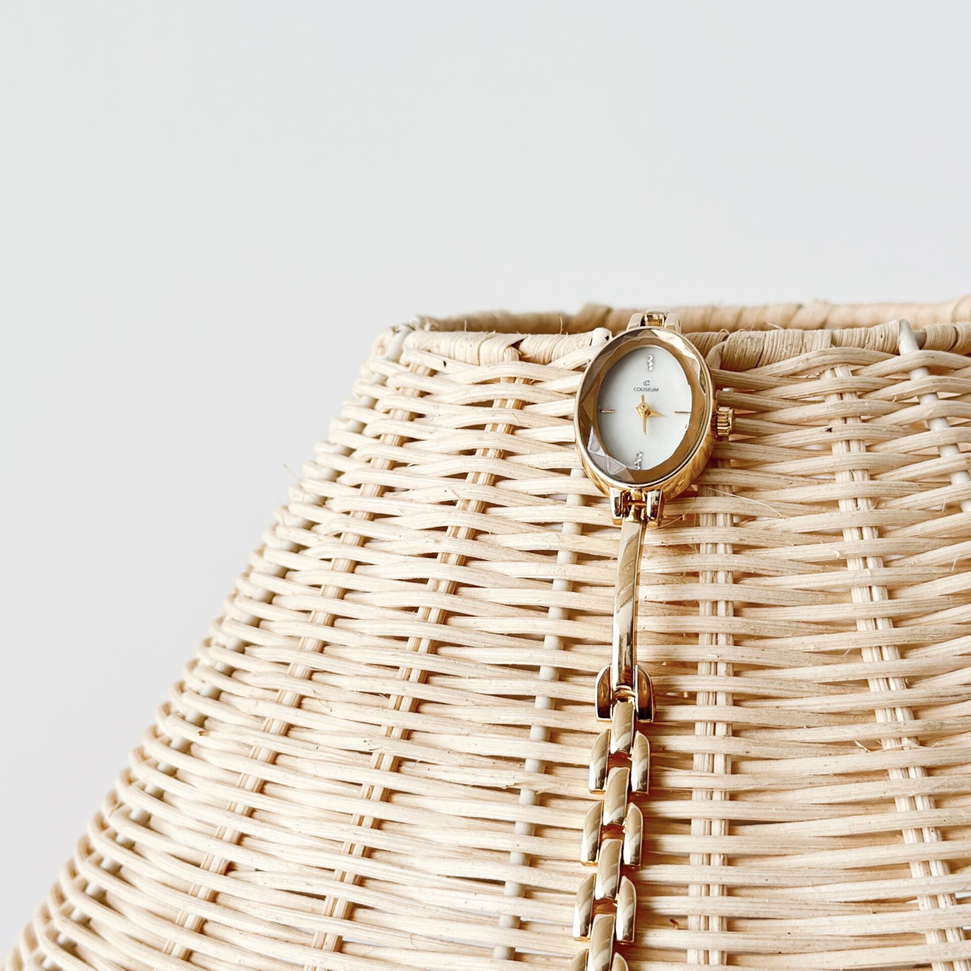 Perla Gold-White Watch | Saat