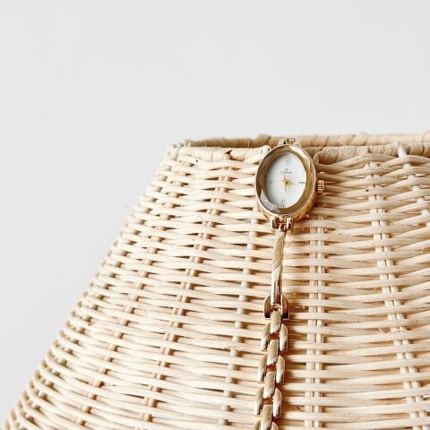 Perla Gold-White Watch | Saat