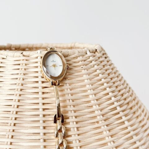 Perla Gold-White Watch | Saat