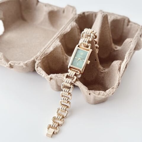 Romm Gold-Green Watch | Saat