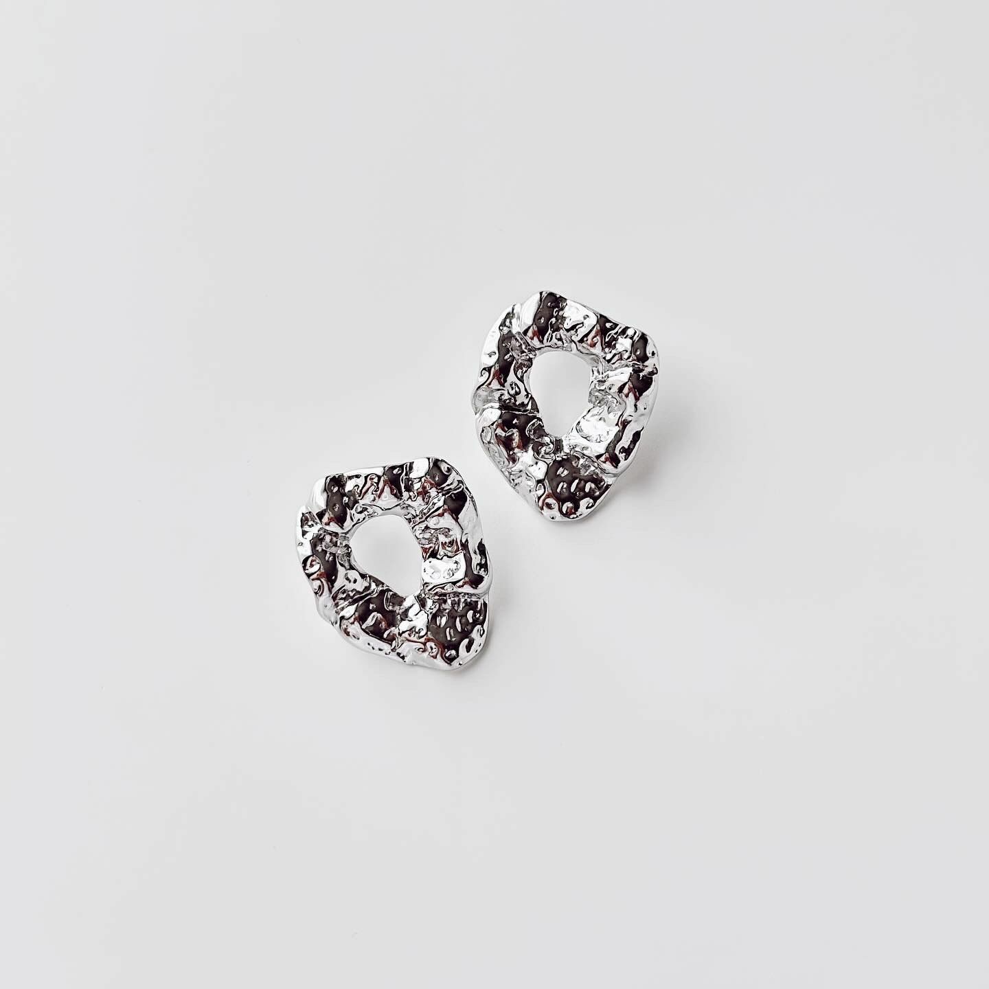 Renora Grey Steel Earring | Çelik Küpe