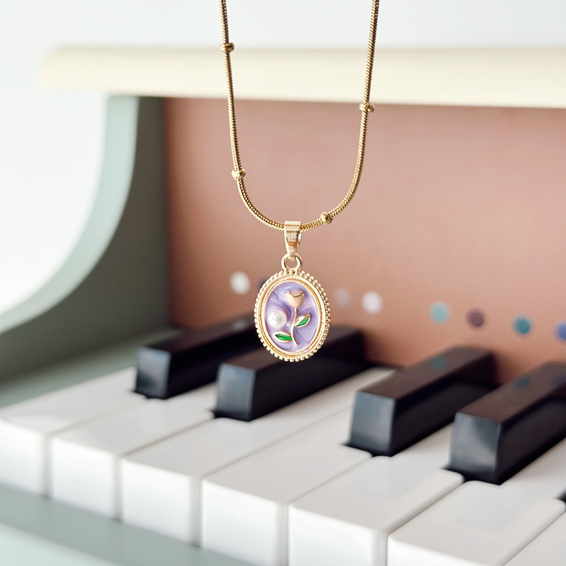 Lila Rose Steel Necklace | Çelik Kolye