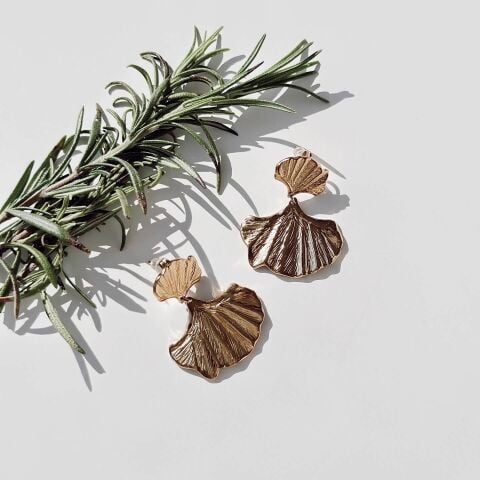 Leafty Steel Earring | Çelik Küpe