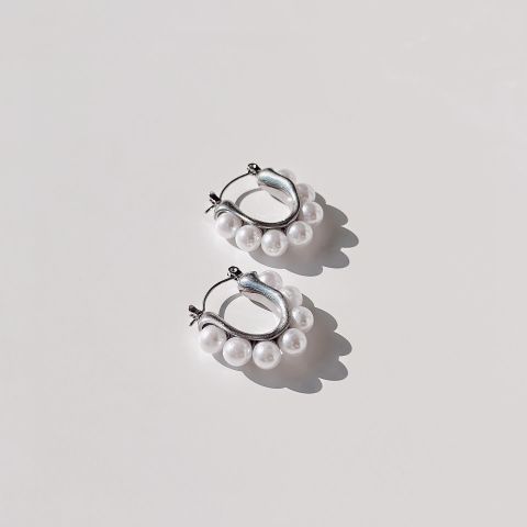 Pern Grey Steel Earring | Çelik Küpe