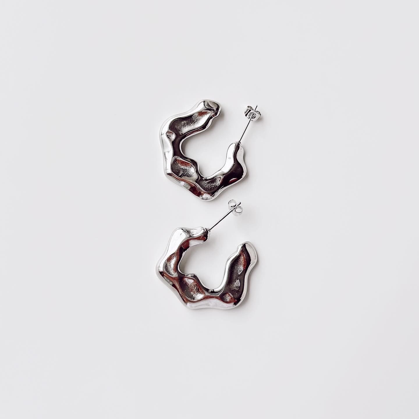 Venx Grey Steel Earring | Çelik Küpe