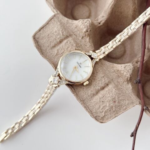 Charlet Gold-White Watch | Saat