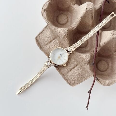 Charlet Gold-White Watch | Saat