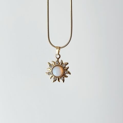 Opal Sun Steel Necklace | Çelik Kolye