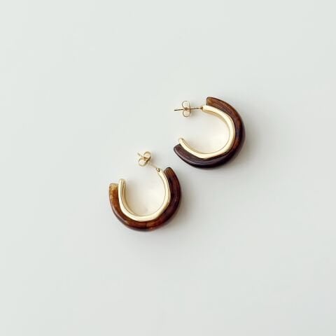 Brown Clou Steel Earring | Çelik Küpe