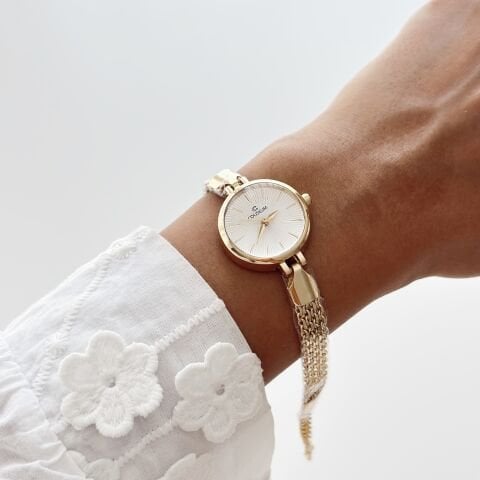 Leo Gold-Cream Watch | Saat