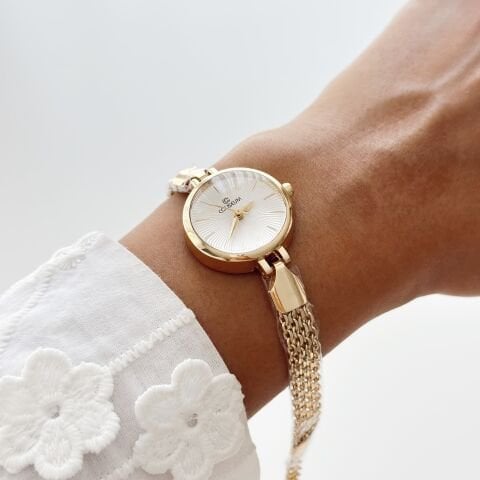 Leo Gold-Cream Watch | Saat