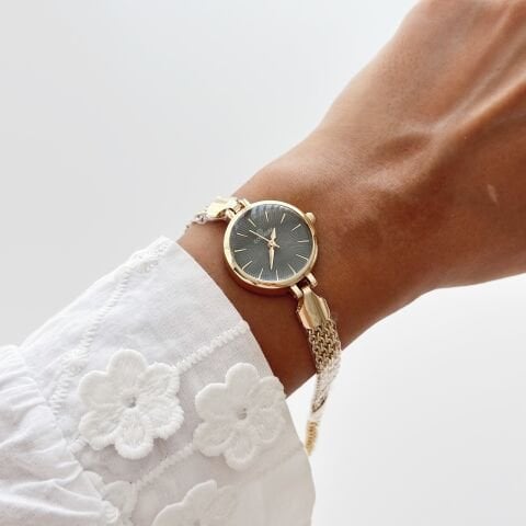 Leo Gold-Green Watch | Saat