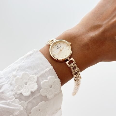 Rocha Gold-Cream Watch | Saat