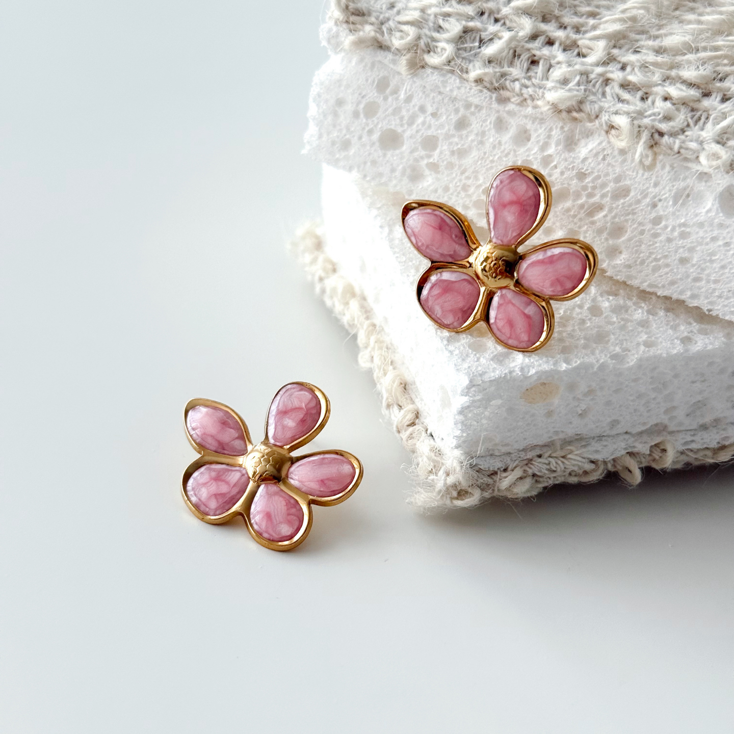 Elira - Pink Steel Earring | Çelik Küpe