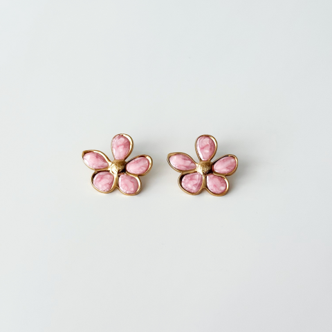 Elira - Pink Steel Earring | Çelik Küpe