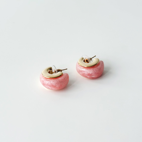 Lunel - Pink Steel Earring | Çelik Küpe