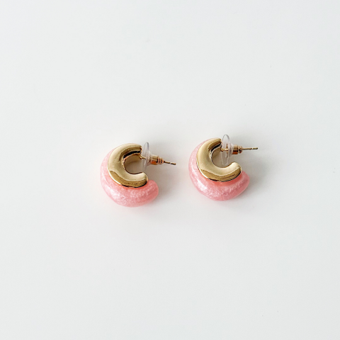 Lunel - Pink Steel Earring | Çelik Küpe