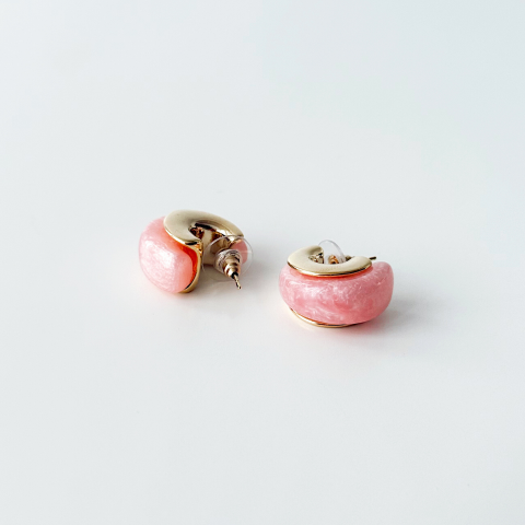 Lunel - Pink Steel Earring | Çelik Küpe
