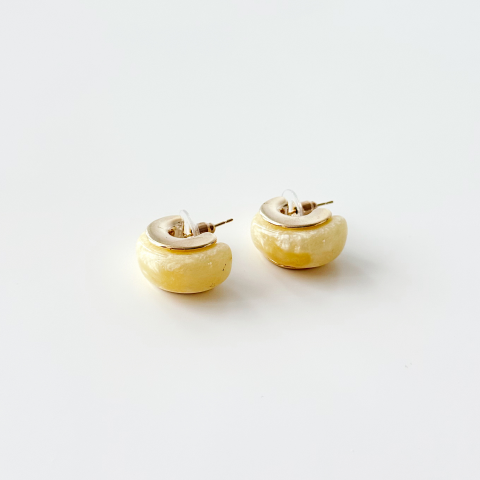 Lunel - Yellow Steel Earring | Çelik Küpe