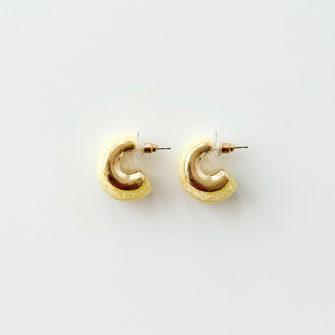 Lunel - Yellow Steel Earring | Çelik Küpe