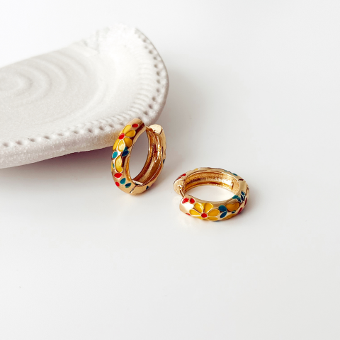 Melor - Yellow  Steel Earring | Çelik Küpe