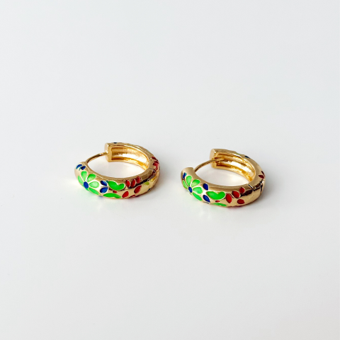 Melor - Green  Steel Earring | Çelik Küpe