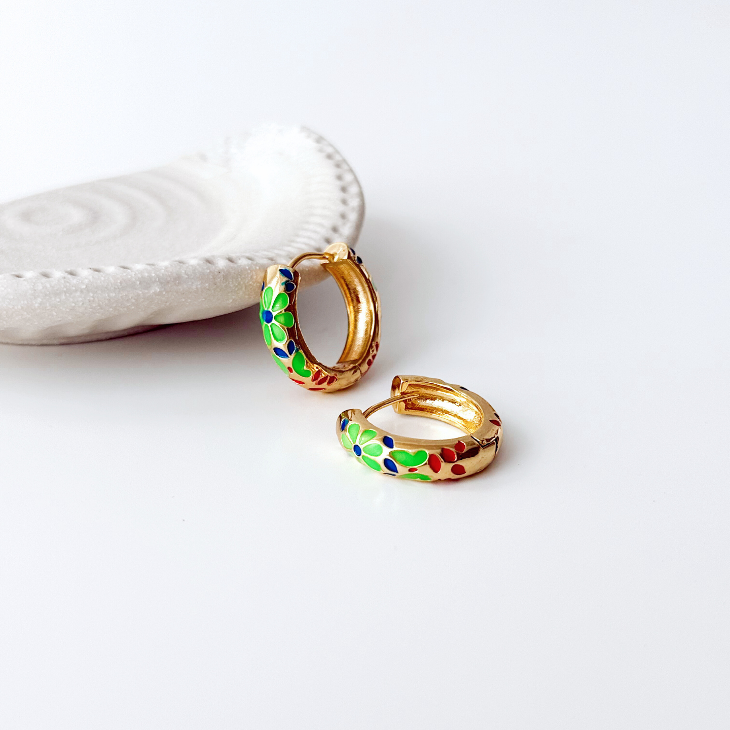 Melor - Green  Steel Earring | Çelik Küpe