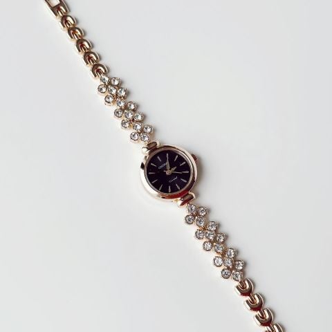 Ovein Gold Black Watch | Saat