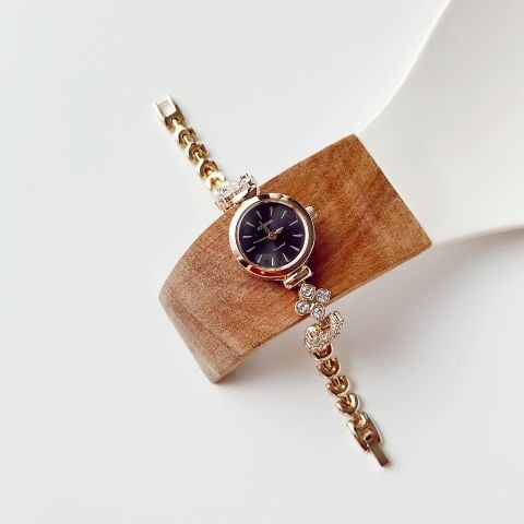 Ovein Gold Black Watch | Saat